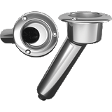 Mate Series Stainless Steel 30&deg; Rod &amp; Cup Holder - Drain - Round Top - C1030D