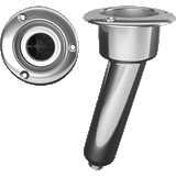 Mate Series Stainless Steel 15&deg; Rod &amp; Cup Holder - Drain - Round Top - C1015D
