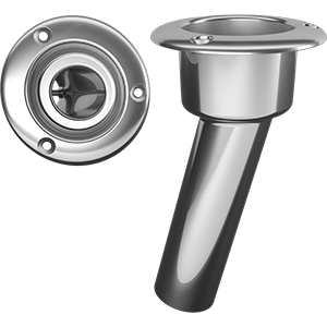 Mate Series Stainless Steel 15&deg; Rod &amp; Cup Holder - Open - Round Top - C1015ND