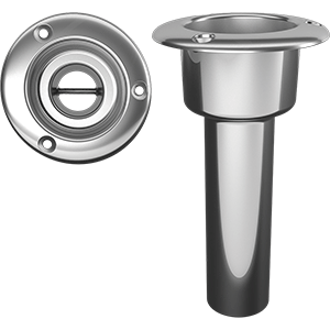 Mate Series Stainless Steel 0&deg; Rod &amp; Cup Holder - Open - Round Top - C1000ND