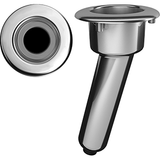 Mate Series Elite Screwless Stainless Steel 15&deg; Rod &amp; Cup Holder - Drain - Round Top - C1015DS