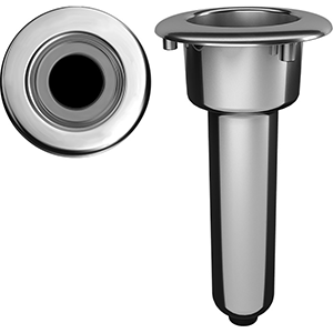Mate Series Elite Screwless Stainless Steel 0&deg; Rod &amp; Cup Holder - Drain - Round Top - C1000DS