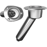 Mate Series Stainless Steel 30&deg; Rod &amp; Cup Holder - Drain - Oval Top - C2030D