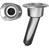 Mate Series Stainless Steel 15&deg; Rod &amp; Cup Holder - Drain - Oval Top - C2015D