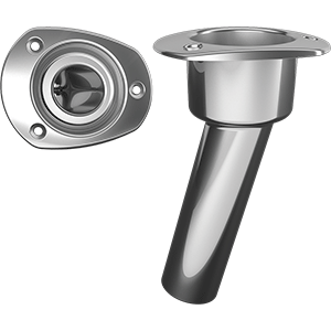 Mate Series Stainless Steel 15&deg; Rod &amp; Cup Holder - Open - Oval Top - C2015ND