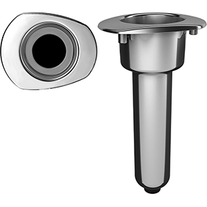Mate Series Elite Screwless Stainless Steel 0&deg; Rod &amp; Cup Holder - Drain - Oval Top - C2000DS