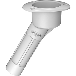 Mate Series Plastic 30&deg; Rod &amp; Cup Holder - Open - Oval Top - White - P2030W