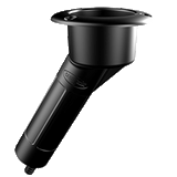 Mate Series Plastic 30&deg; Rod &amp; Cup Holder - Drain - Round Top - Black - P1030DB