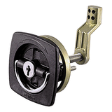 Perko Black Flush Lock - 2.5" x 2.5" w/Offset Cam Bar &amp; Flexible Polymer Strike - 0931DP1BLK
