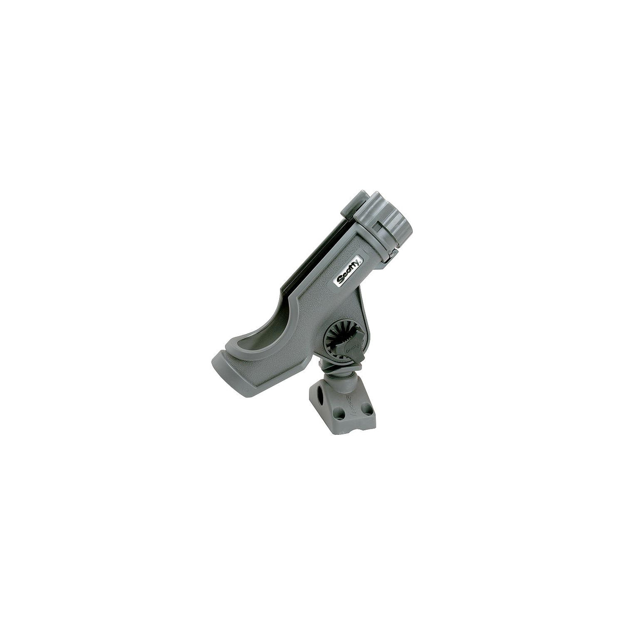 Scotty 230GR Powerlock Rod Holder w/#241 Side/Deck Mount, Gray - 0230-GR