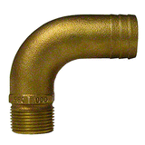 GROCO 1/2" NPT x 3/4" ID Bronze Full Flow 90&deg; Elbow Pipe to Hose Fitting - FFC-500