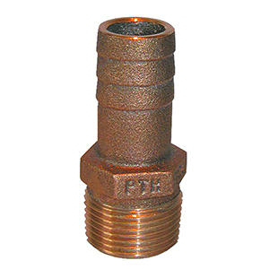 GROCO 1" NPT x 1" ID Bronze Pipe to Hose Straight Fitting - PTH-1000