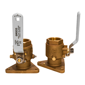 GROCO 3/4" Bronze Tri-Flanged Ball Valve/Seacock - FBV-750