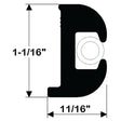 TACO Marine Flexible Black Vinyl Rub Rail (1-1/6" H x 11/16" W x 50’ L) - V11-0809BKA50-1 - image 1