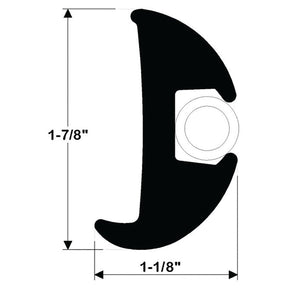 TACO Marine Flexible Black Vinyl Rub Rail (1-7/8" H x 1-1/8" W x 70’ L) - V11-2423BKA70-1 - image 1