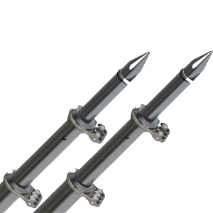 TACO Marine TACO 18' Deluxe Outrigger Poles w/Rollers - Silver/Black - OT-0318HD-BKA