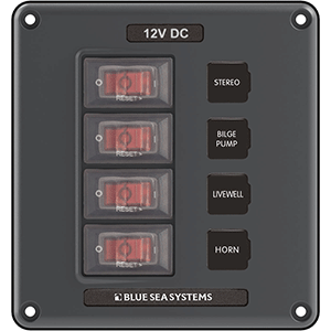 Blue Sea Systems Blue Sea 4320 Circuit Breaker Switch Panel 4 Position - Gray