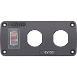 Blue Sea Systems Blue Sea 4364 Water Resistant USB Accessory Panel - 15A Circuit Breaker, 2x Blank Apertures