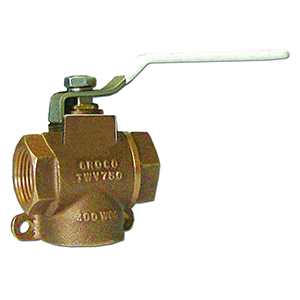 GROCO 3/4" NPT Bronze 3-Way Valve - TWV-750