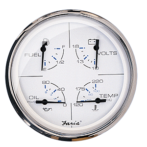 Faria Beede Instruments Faria Chesapeake White SS 5" Multifunction Gauge - 33864