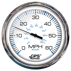 Faria Beede Instruments Faria Chesapeake White SS 5" Speedometer - 60 MPH (GPS)(Studded) - 33861