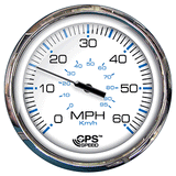 Faria Beede Instruments Faria Chesapeake White SS 5" Speedometer - 60 MPH (GPS)(Studded) - 33861