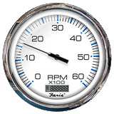Faria Beede Instruments Faria Chesapeake White SS 5" Tachometer w/Digital Hourmeter - 6000 RPM (Gas) (Inboard) - 33863
