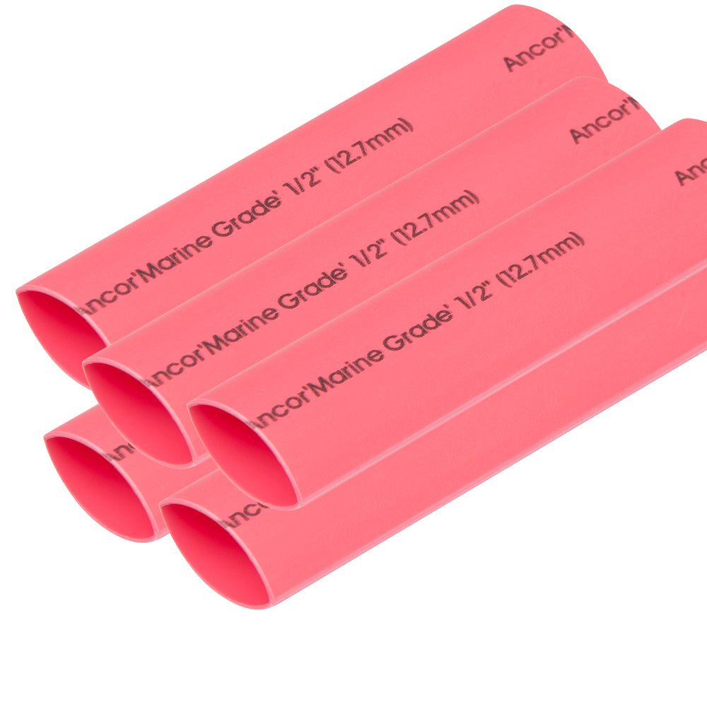 Tubo termocontraíble Ancor 1/2" x 6" - Rojo - 5 piezas [305606]