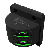 Lopolight Series 301-001 - Double Stacked Starboard Sidelight - 2NM - Vertical Mount - Green - Black Housing - 301-001ST-B