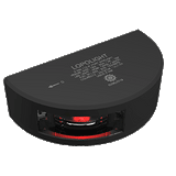 Lopolight Series 301-002 - Port Sidelight - 2NM - Vertical Mount - Red - Black Housing - 301-002-B