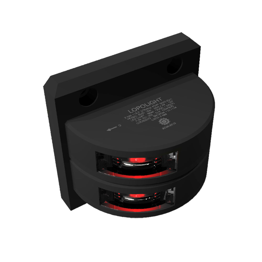 Lopolight Series 301-002 - Luz lateral de puerto apilado doble - 2NM - Montaje vertical - Rojo - Carcasa negra [301-002ST-B]