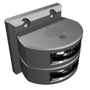 Lopolight Series 301-006 - Double Stacked Stern Light - 2NM - Vertical Mount - White - Silver Housing - 301-006ST
