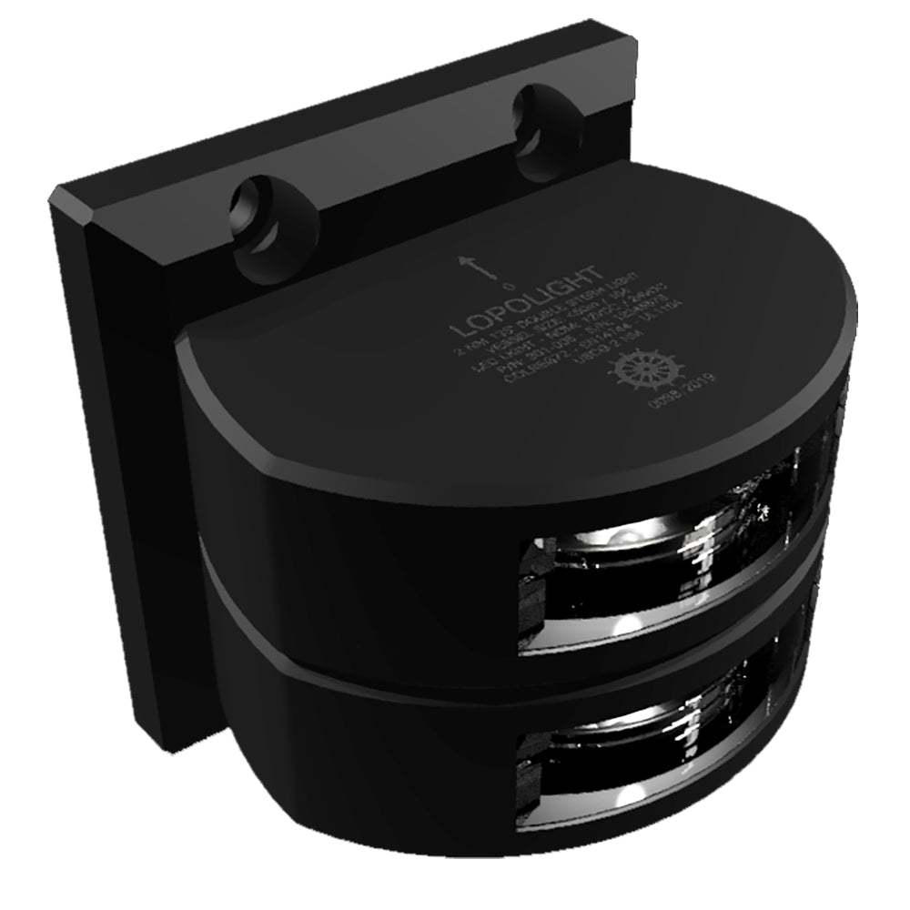 Lopolight Series 301-006 - Luz de popa de doble apilamiento - 2NM - Montaje vertical - Blanco - Carcasa negra [301-006ST-B]
