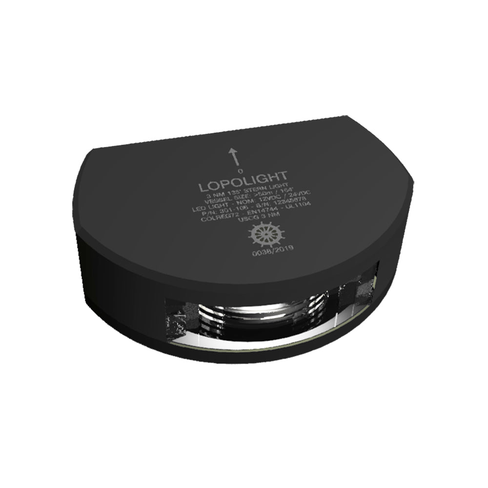 Lopolight Series 301-106 - Luz de popa - 3NM - Montaje vertical - Blanco - Carcasa negra [301-106-B]