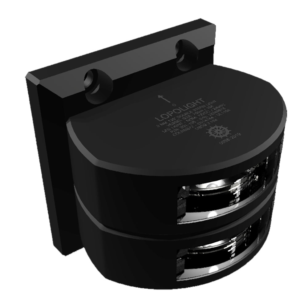 Lopolight Series 301-106 - Luz de popa de doble apilamiento - 3NM - Montaje vertical - Blanco - Carcasa negra [301-106ST-B]