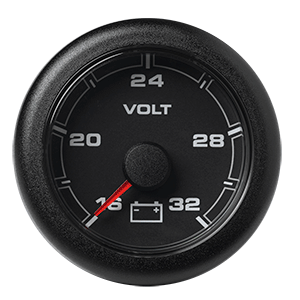 Veratron 52MM (2-1/16") OceanLink Battery Voltage Gauge - 16 to 32V - Black Dial &amp; Bezel - A2C1066120001