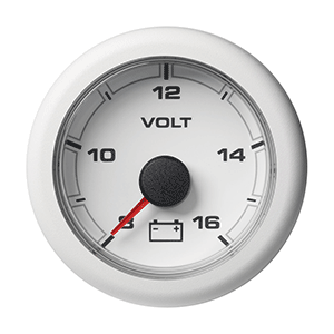 Veratron 52MM (2-1/16") OceanLink Battery Voltage Gauge - 8 to 16V - White Dial &amp; Bezel - A2C1066110001