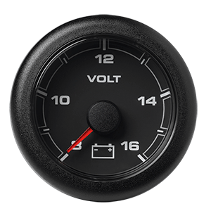 Veratron 52MM (2-1/16") OceanLink Battery Voltage Gauge - 8 to 16 V - Black Dial &amp; Bezel - A2C1066100001