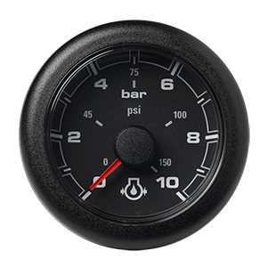 Veratron 52MM (2-1/16") OceanLink Engine Oil Pressure Gauge -10 Bar/150 PSI - Black Dial &amp; Bezel - A2C1066000001