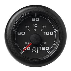 Veratron 52MM (2-1/16") OceanLink Temperature 120&deg;C/250&deg;F - Black Dial &amp; Bezel - A2C1065950001