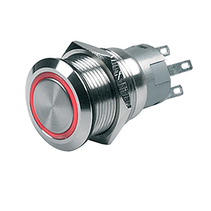 BEP Marine BEP Push-Button Switch 12V Momentary On/Off - Red LED - 80-511-0002-00