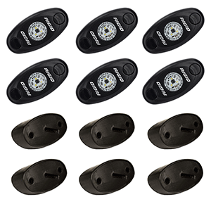 RIGID Industries A-Series Rock Light Kit - 6 Cool White Lights - Black - 400253