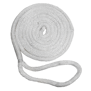 New England Ropes 5/8" Double Braid Dock Line - White - 25' - C5050-20-00025