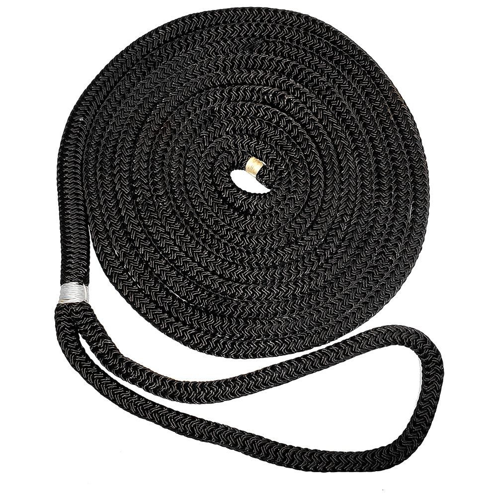 New England Ropes Línea de muelle trenzada doble de 1/2" - Negro - 25 [C5054-16-00025]