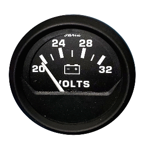 Faria Beede Instruments Faria Euro Black 2" Voltmeter (20-32 V) - 12860