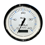 Faria Beede Instruments Faria Chesapeake White SS 4" Tachometer w/Hourmeter (4000 RPM) (Diesel) (Mech. Takeoff &amp; Var. Ratio Alt) - 33834