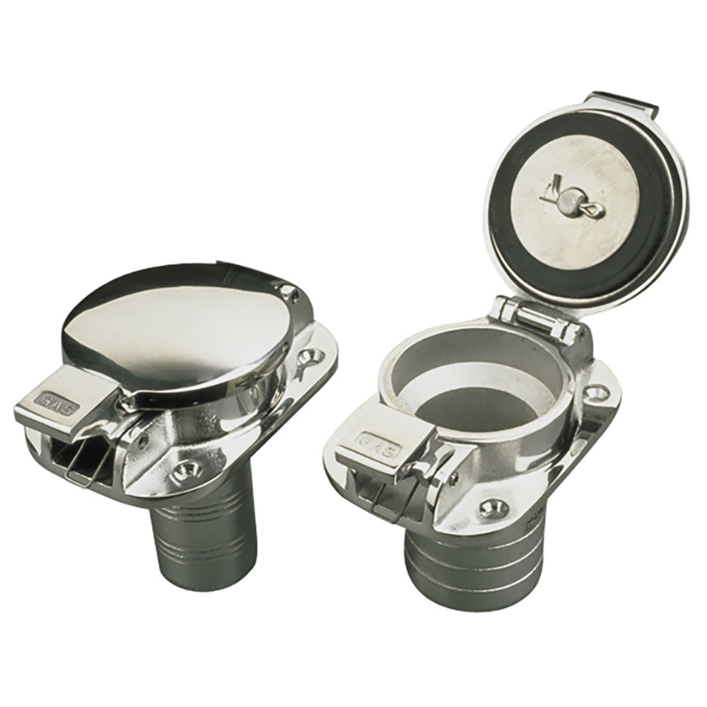 Llenado de cubierta con tapa abatible de acero inoxidable Sea-Dog - Gas - Manguera de 2" [351100]
