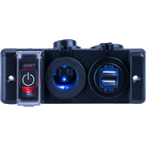 Sea-Dog Double USB &amp; Power Socket Panel w/Breaker Switch - 426506-1
