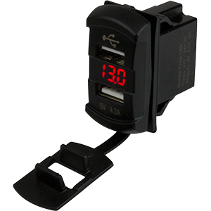 Sea-Dog Dual USB Rocker Switch Style Voltmeter w/Hidden Display - 426527-1