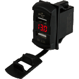 Sea-Dog Dual USB Rocker Switch Style Voltmeter w/Hidden Display - 426527-1